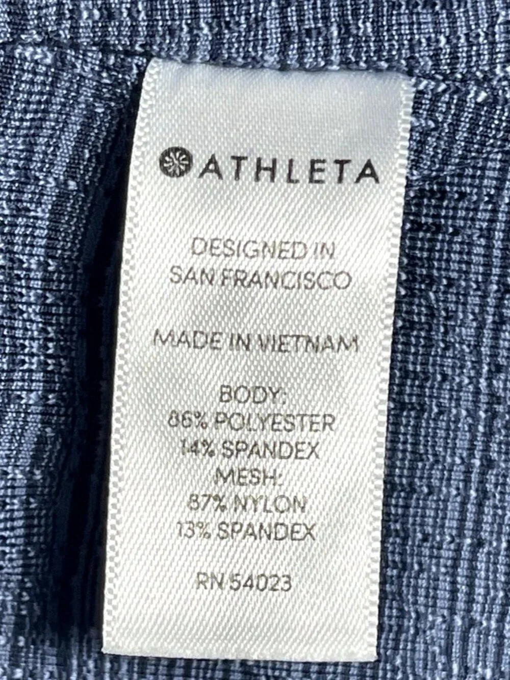 Athleta High Rise Jacquard Mesh Chat To Town Blue Capri Legging - Size Small